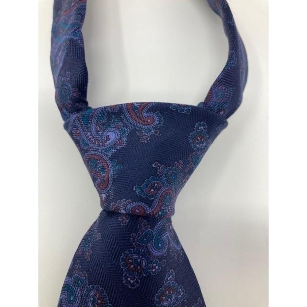 Richard Bennett Men's Silk Tie Paisley Blues and Purple 55 x 3.75
